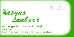 matyas lambert business card