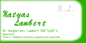matyas lambert business card
